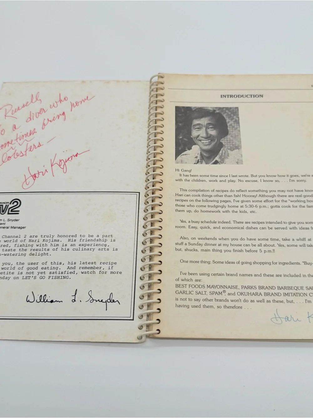 Hari Kojima Local-style Favorites Hawaiian Recipes Cookbook Signed Lets Go Fish
